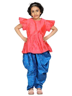 Girls Peplum Top & Harem Pant Set