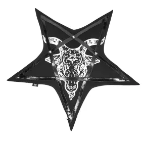 Gothic Sheepshead Printed Pentagram Pillow Case with Pillow Inner