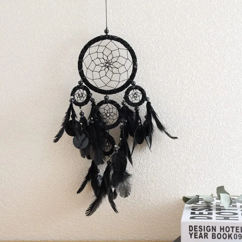 Gothic Spider Web Feather Multiple Dreamcatcher