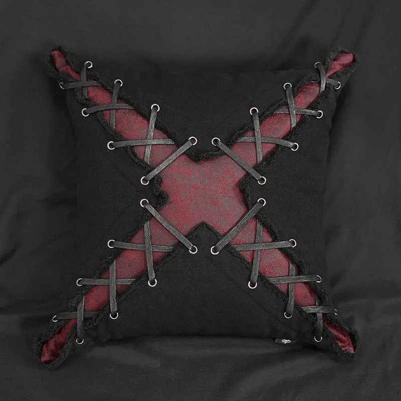 Gothic Strappy Unedged Pillow Case with Pillow Inner