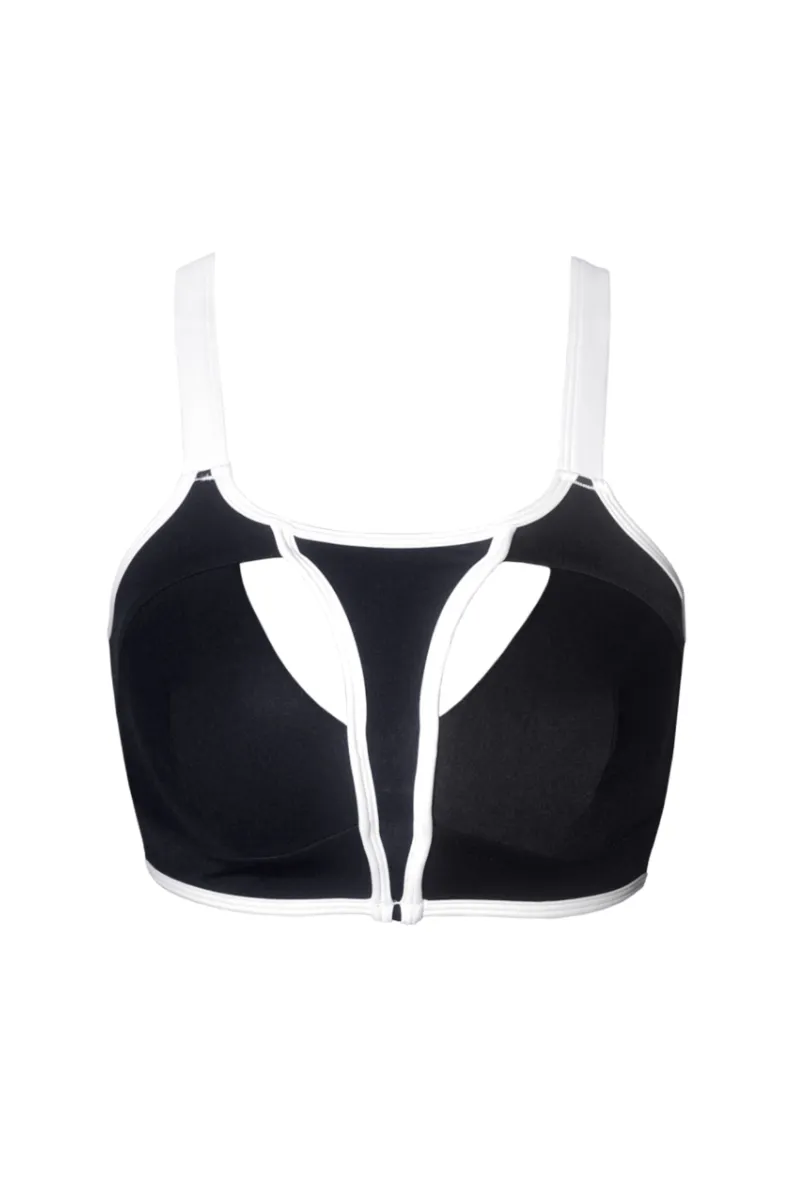 Hamade Activewear Scoop Neck Top - Black / White Binding