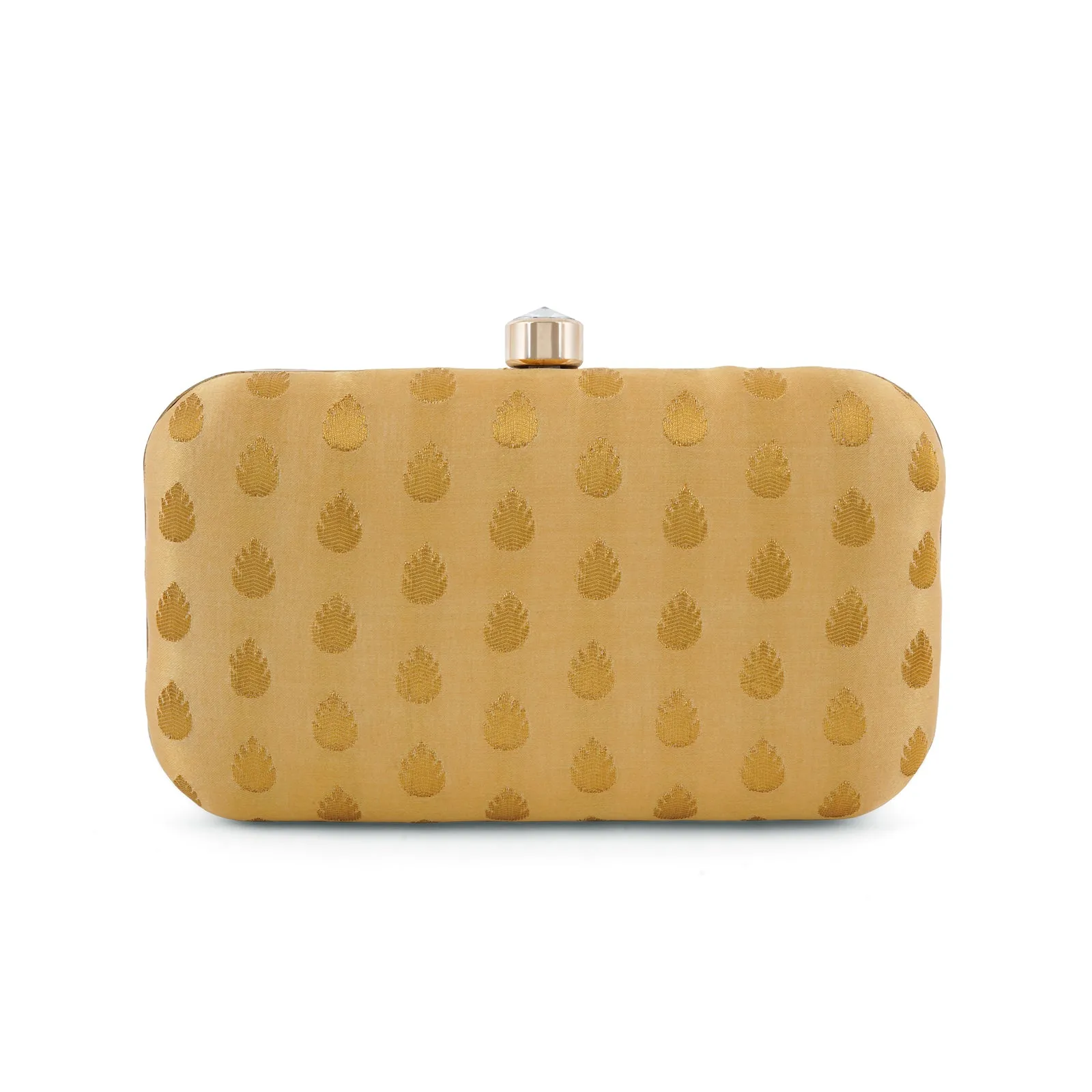 Heritage Hue Cream Brocade Fabric Clutch