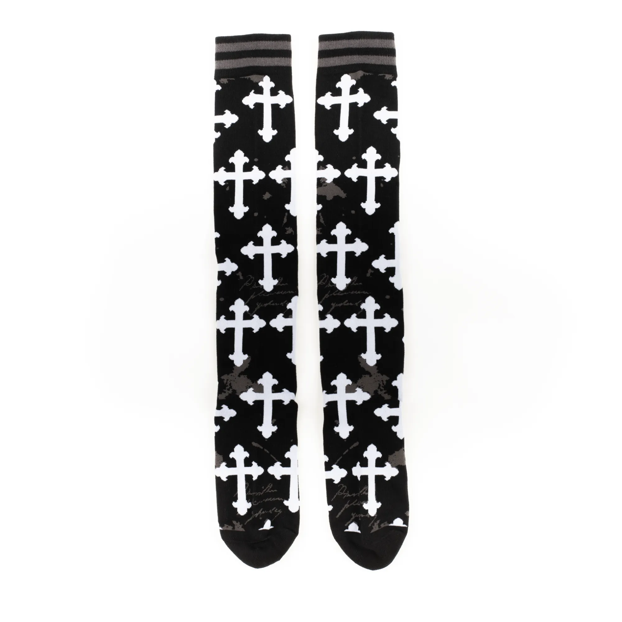 Instant Shipping! Gothic Crosses Knee High Socks