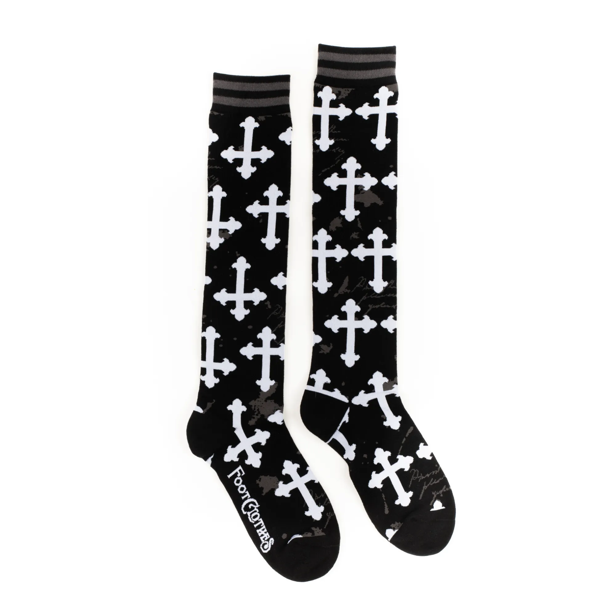 Instant Shipping! Gothic Crosses Knee High Socks