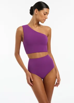 Isla Rib High Waisted Bikini Bottom - Wine Cup