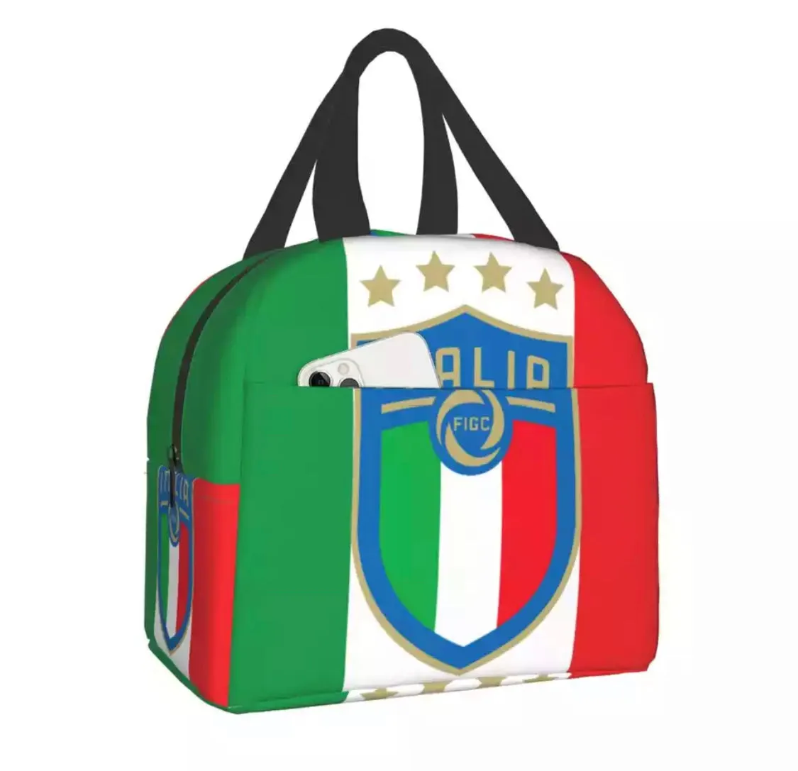 Italia National Team / Insulated Lunch Tote Bag for Women Italian Soccer Football Portable Cooler Thermal lunch Box Kids School Children