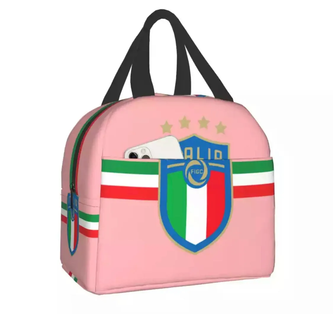 Italia National Team / Insulated Lunch Tote Bag for Women Italian Soccer Football Portable Cooler Thermal lunch Box Kids School Children