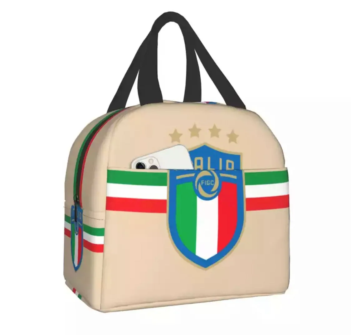 Italia National Team / Insulated Lunch Tote Bag for Women Italian Soccer Football Portable Cooler Thermal lunch Box Kids School Children