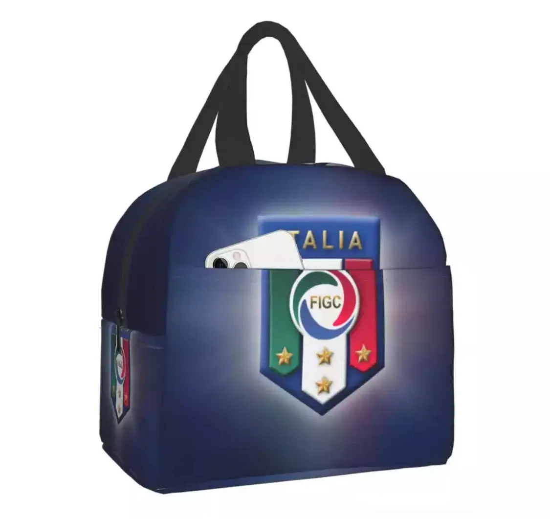 Italia National Team / Insulated Lunch Tote Bag for Women Italian Soccer Football Portable Cooler Thermal lunch Box Kids School Children