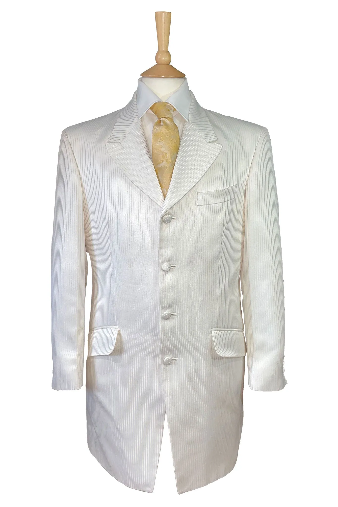 Ivory Striped Prince Edward Jacket - Ex Hire