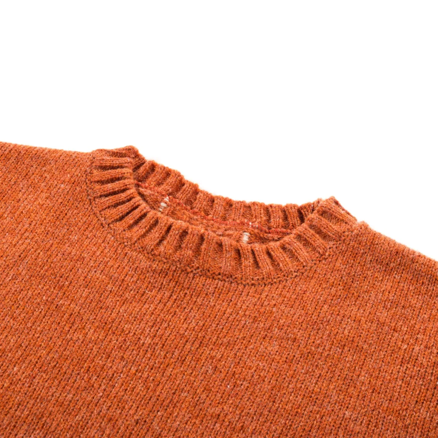 KAPITAL 5G WOOL BONE CREW SWEATER ORANGE