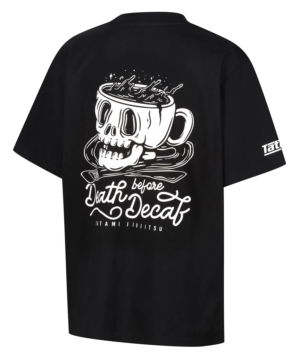 Ladies Death Before Decaf Oversized T-Shirt - Black