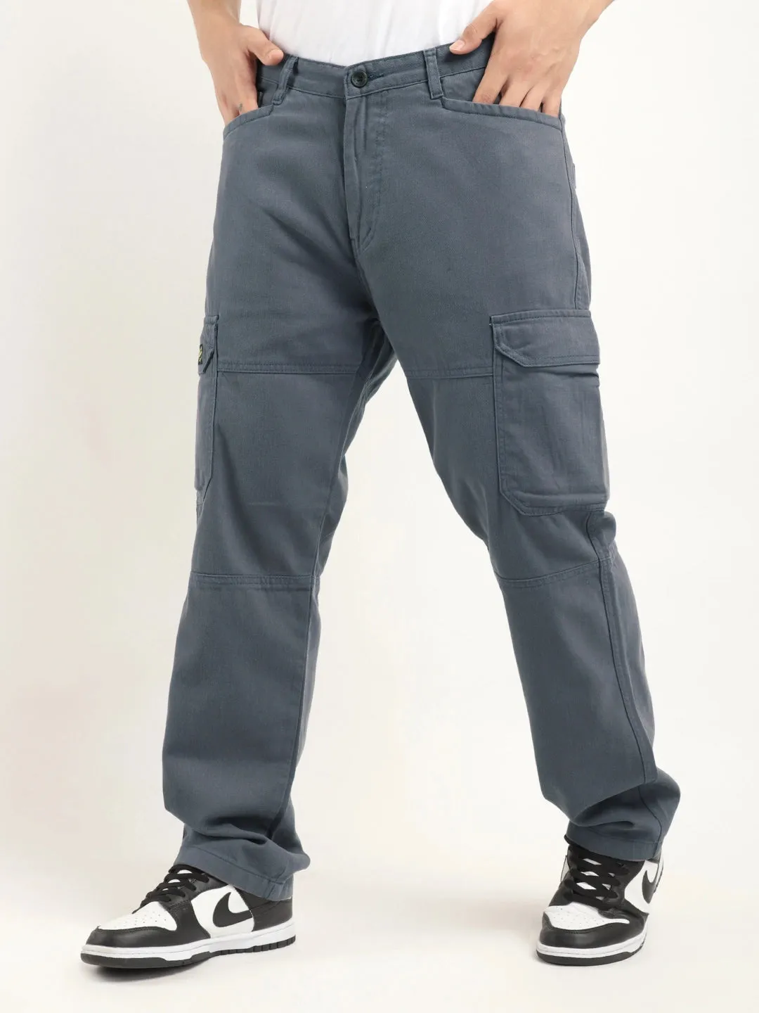 Leo Ash Grey Full Length Plus Size Cargo