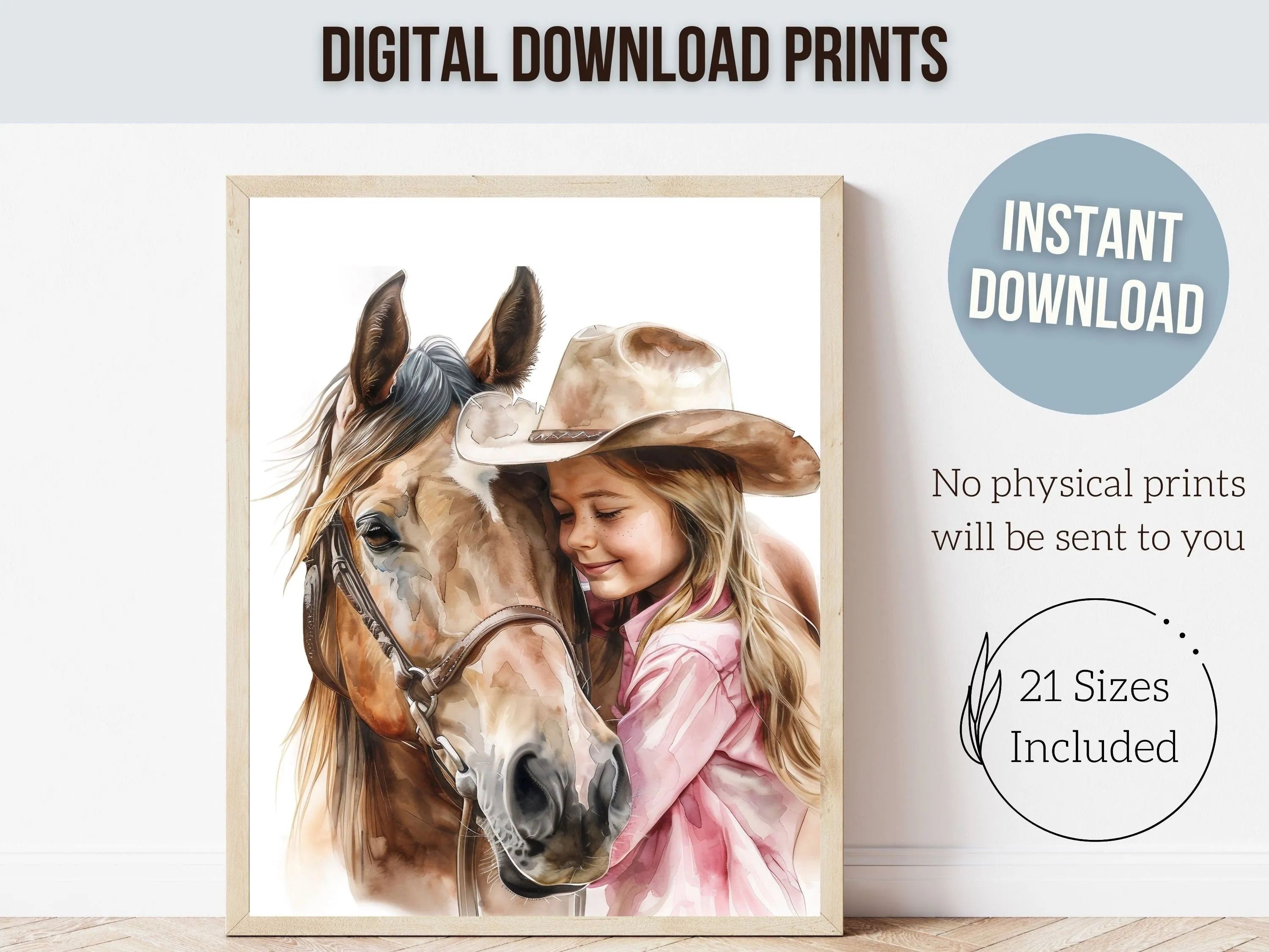 Little Cowgirl Horse Nursery Print - 006