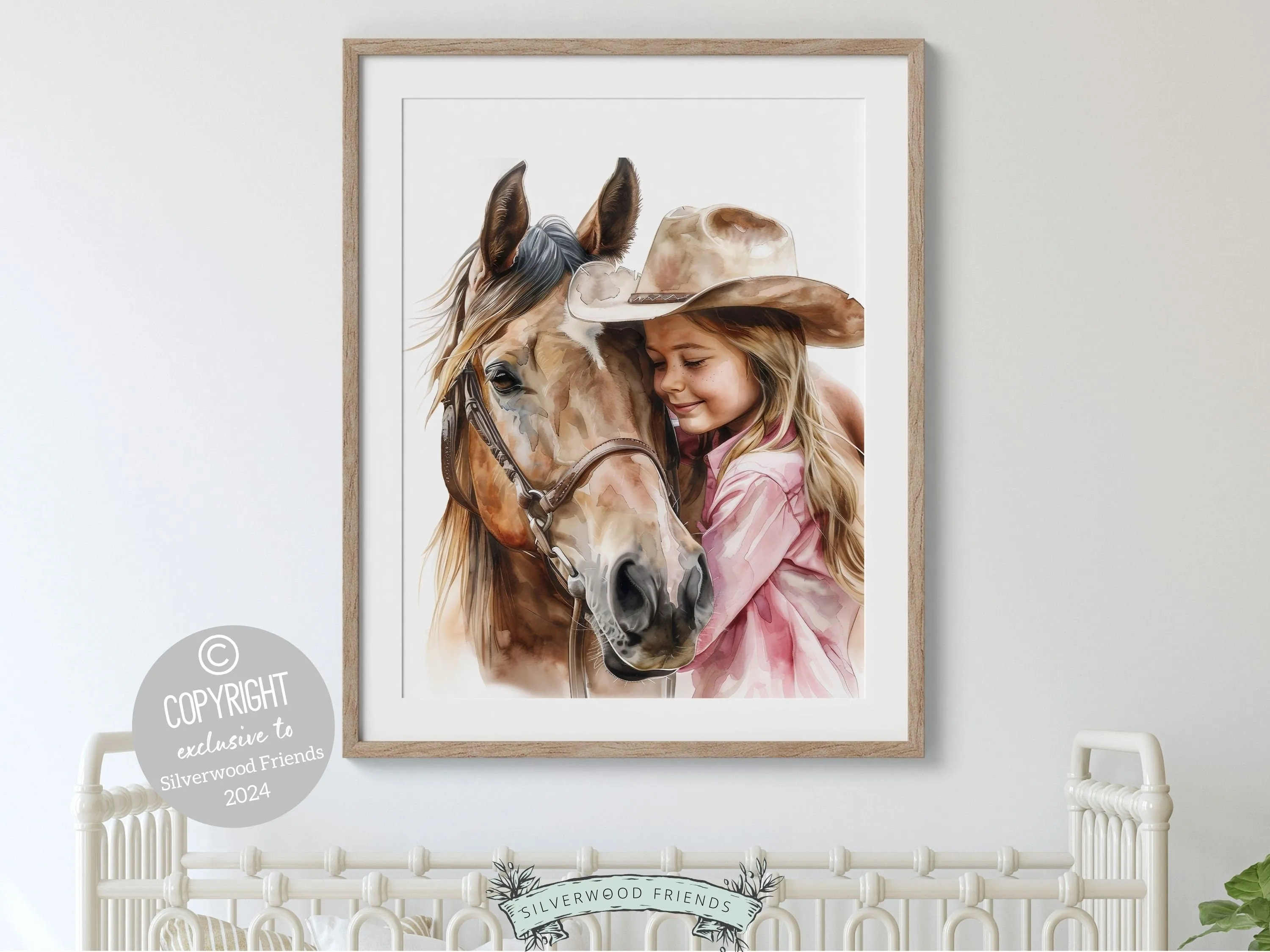 Little Cowgirl Horse Nursery Print - 006