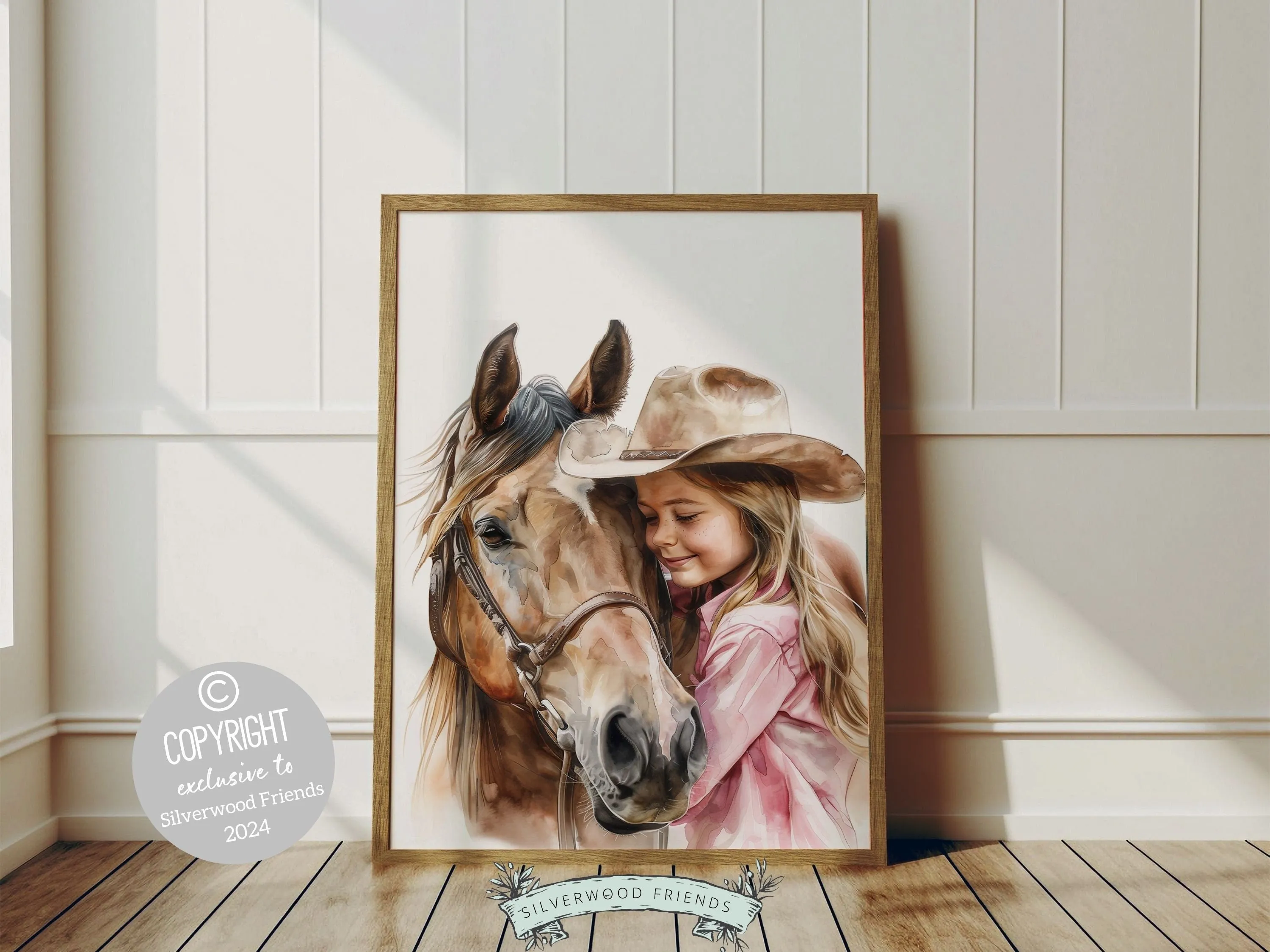 Little Cowgirl Horse Nursery Print - 006