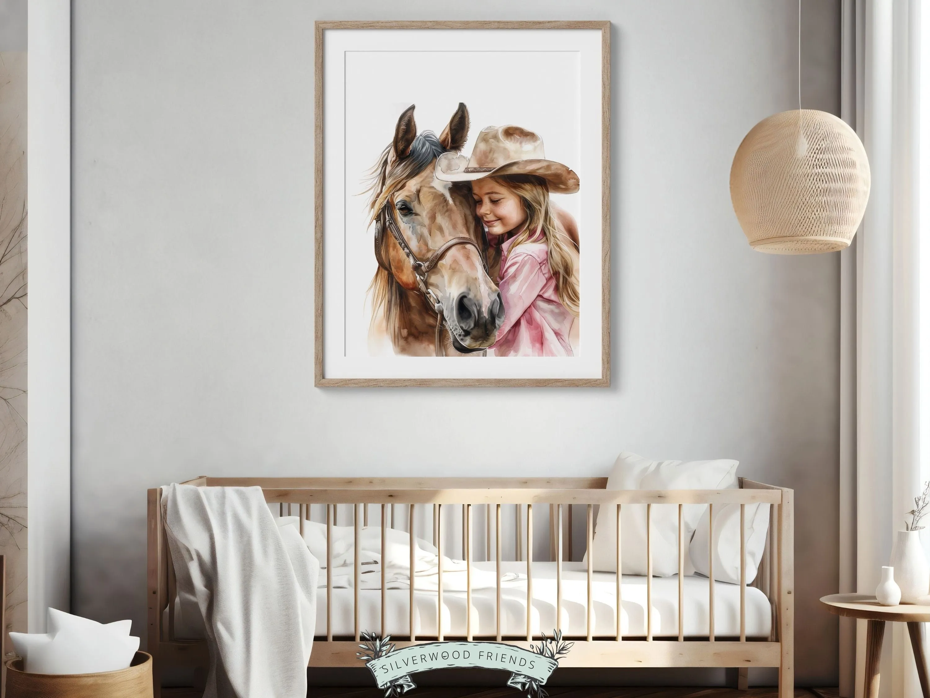 Little Cowgirl Horse Nursery Print - 006