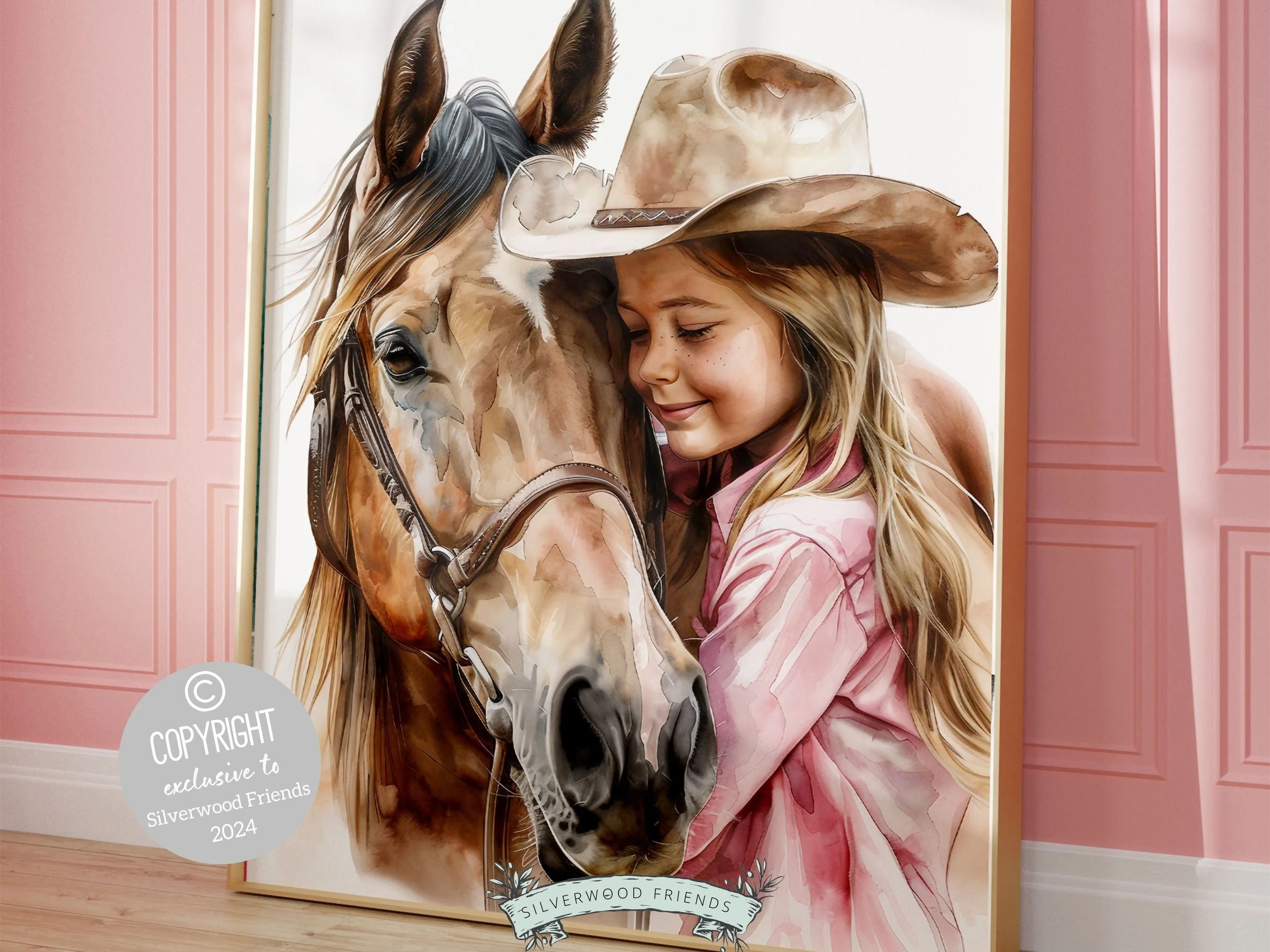 Little Cowgirl Horse Nursery Print - 006