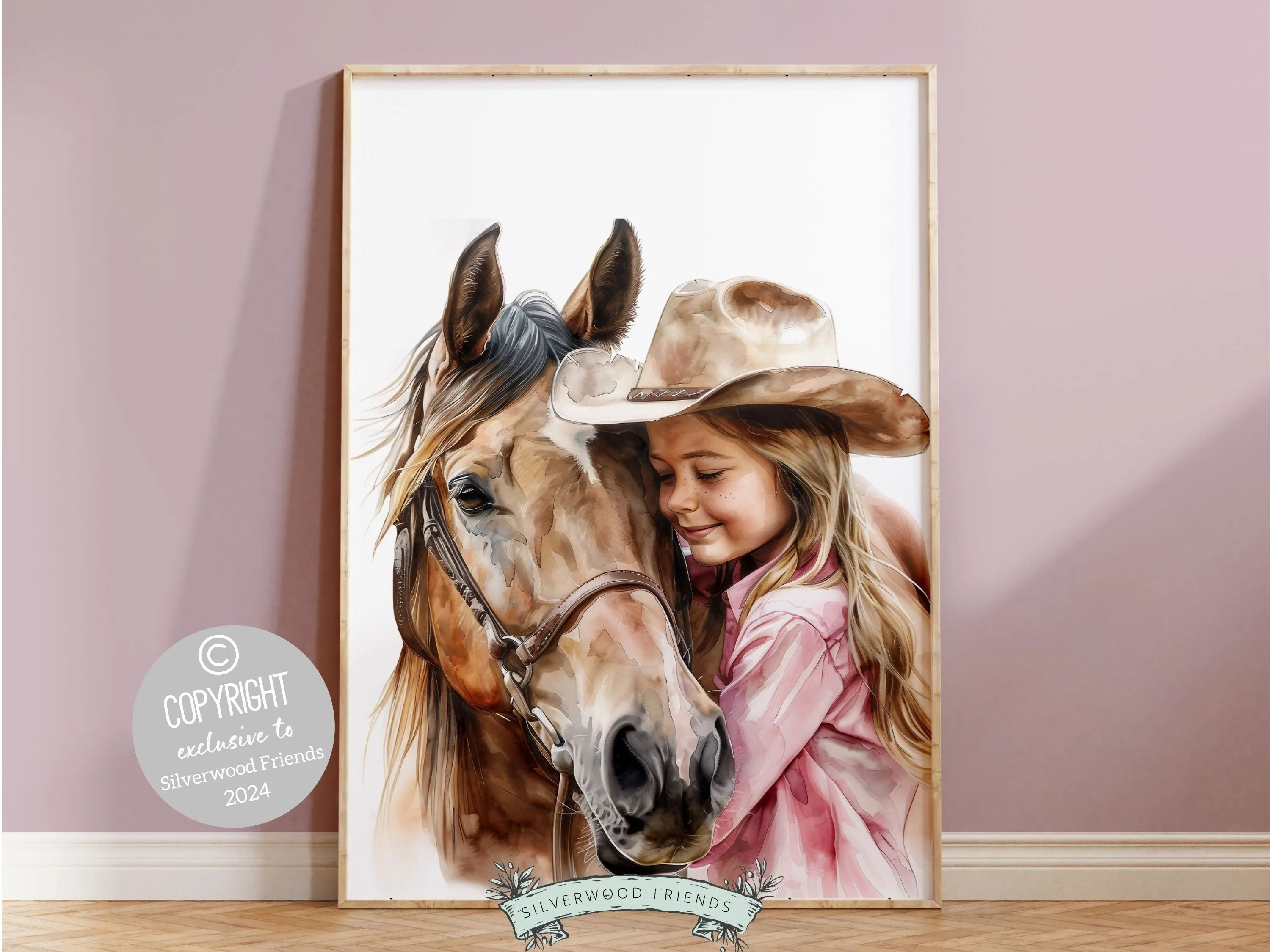 Little Cowgirl Horse Nursery Print - 006