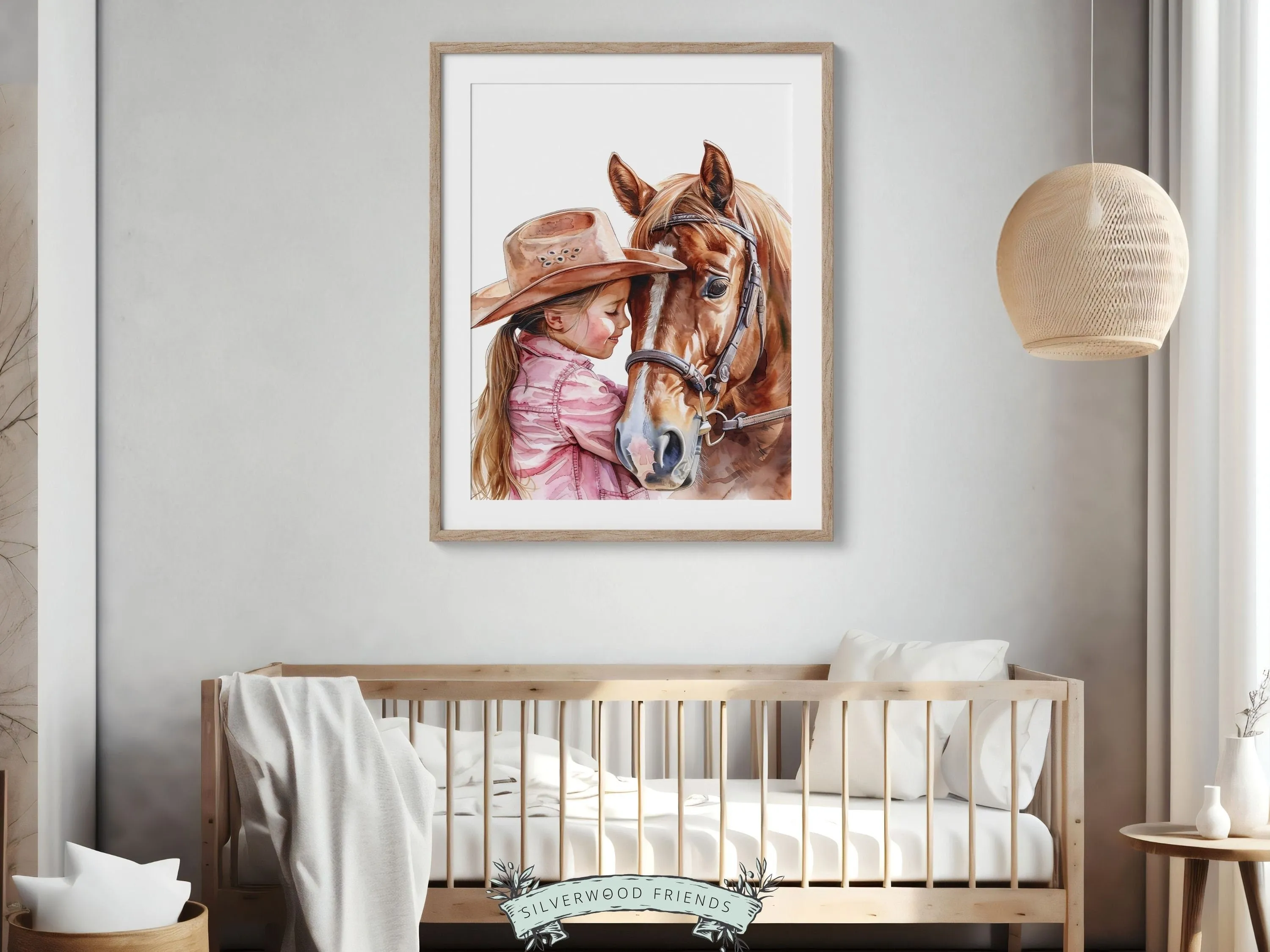 Little Girl Horse Nursery Print - 006