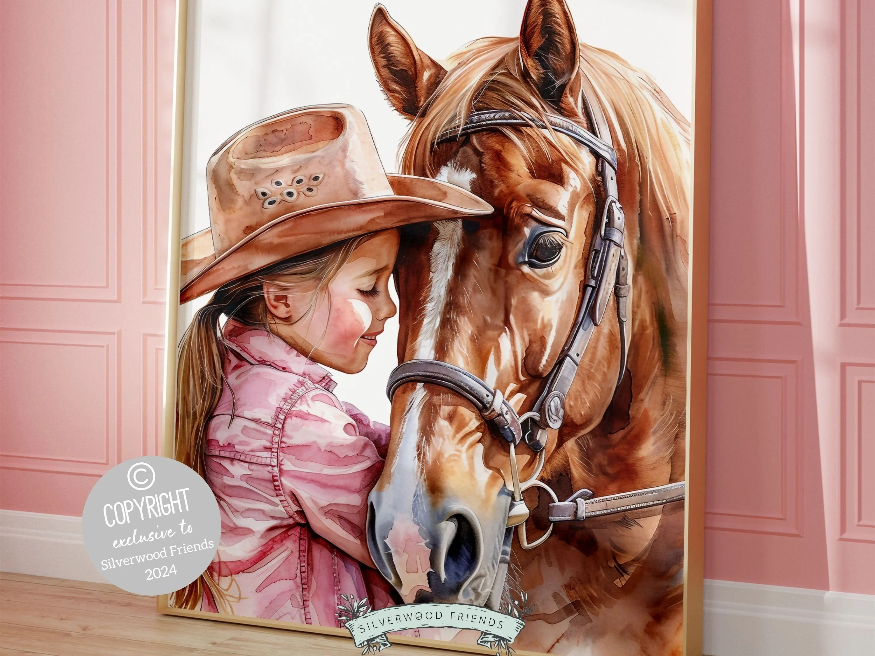 Little Girl Horse Nursery Print - 006