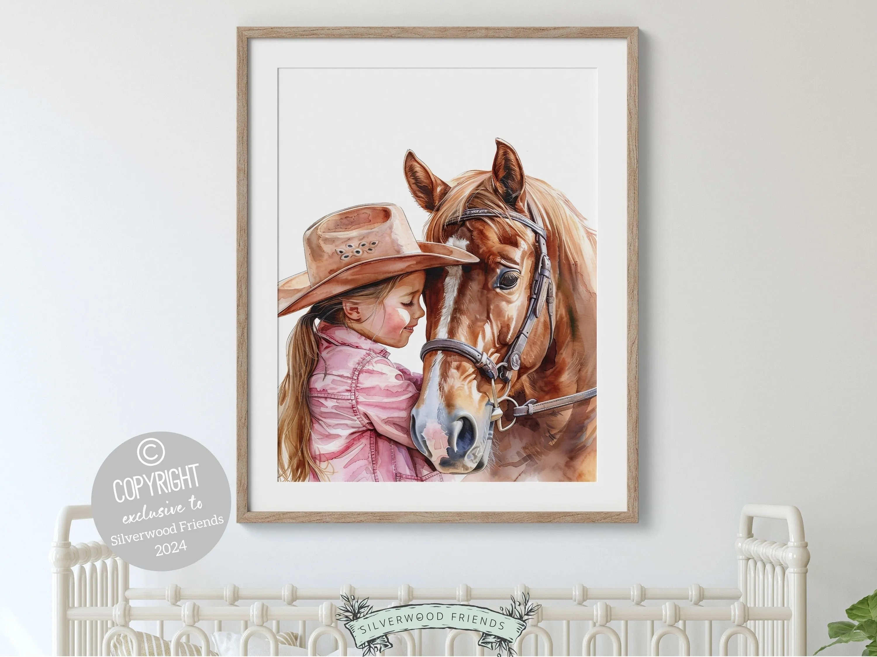 Little Girl Horse Nursery Print - 006