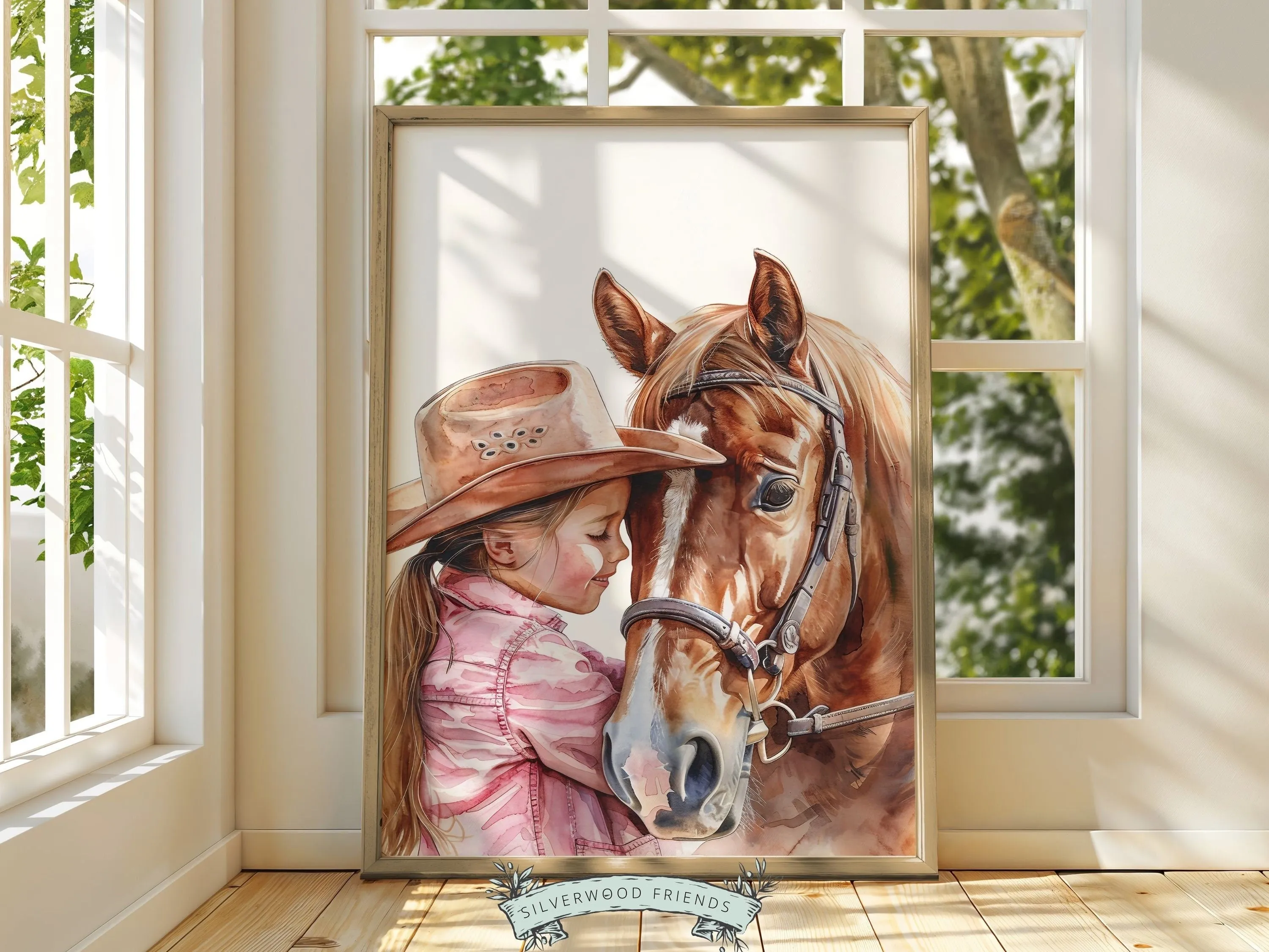 Little Girl Horse Nursery Print - 006