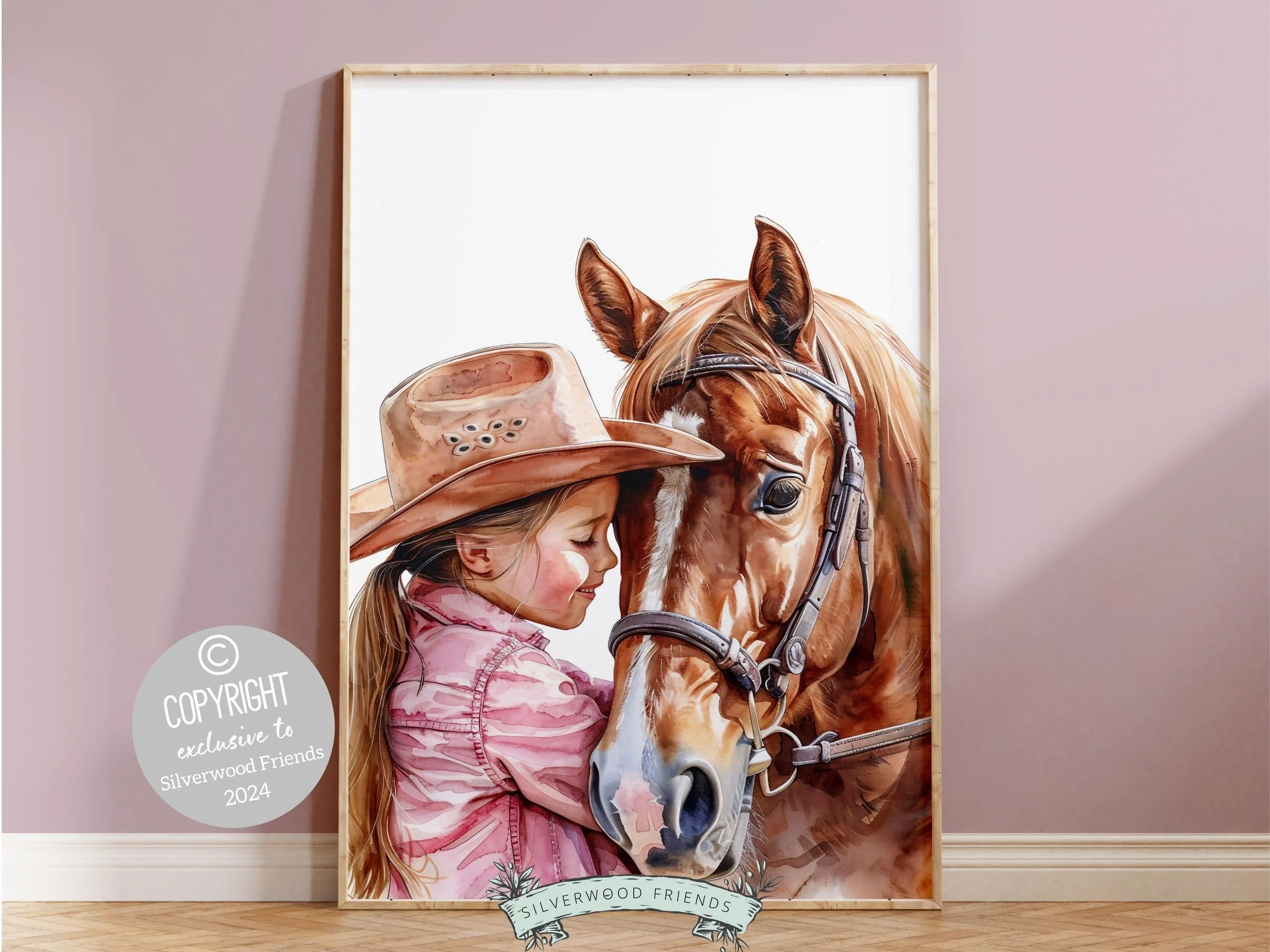 Little Girl Horse Nursery Print - 006