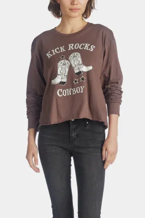 Long Sleeve Kick Rocks Cowboy Tee