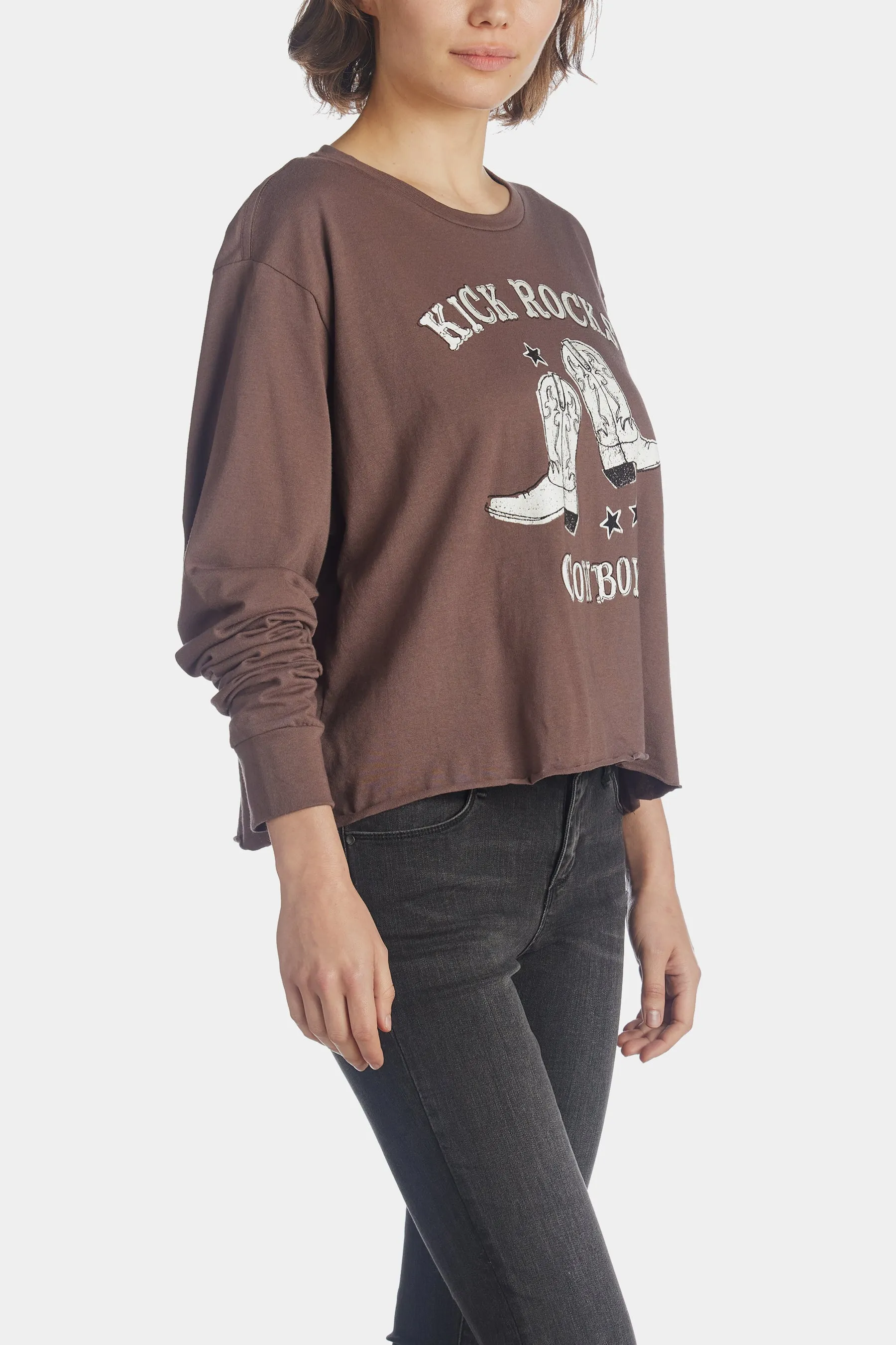 Long Sleeve Kick Rocks Cowboy Tee