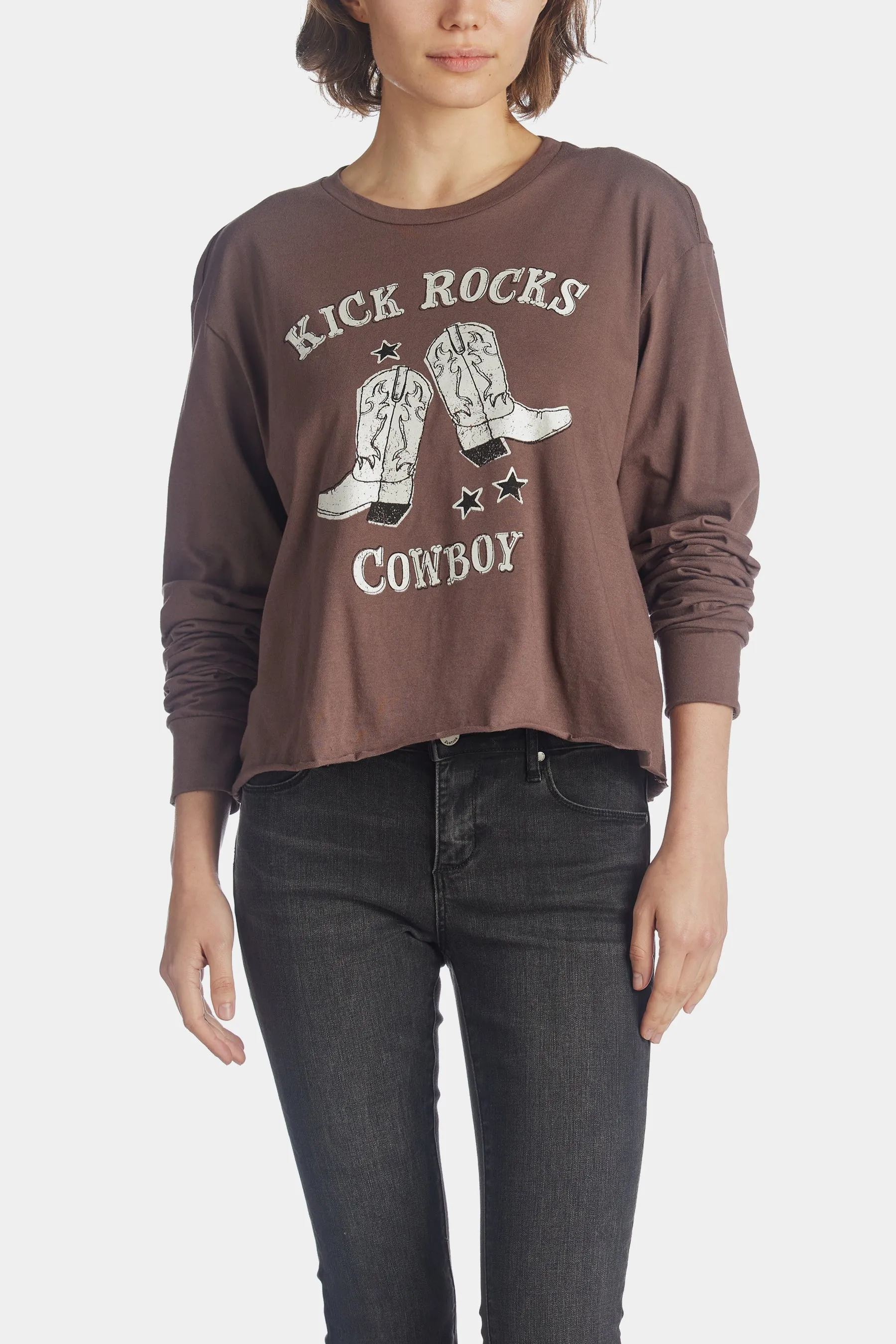 Long Sleeve Kick Rocks Cowboy Tee