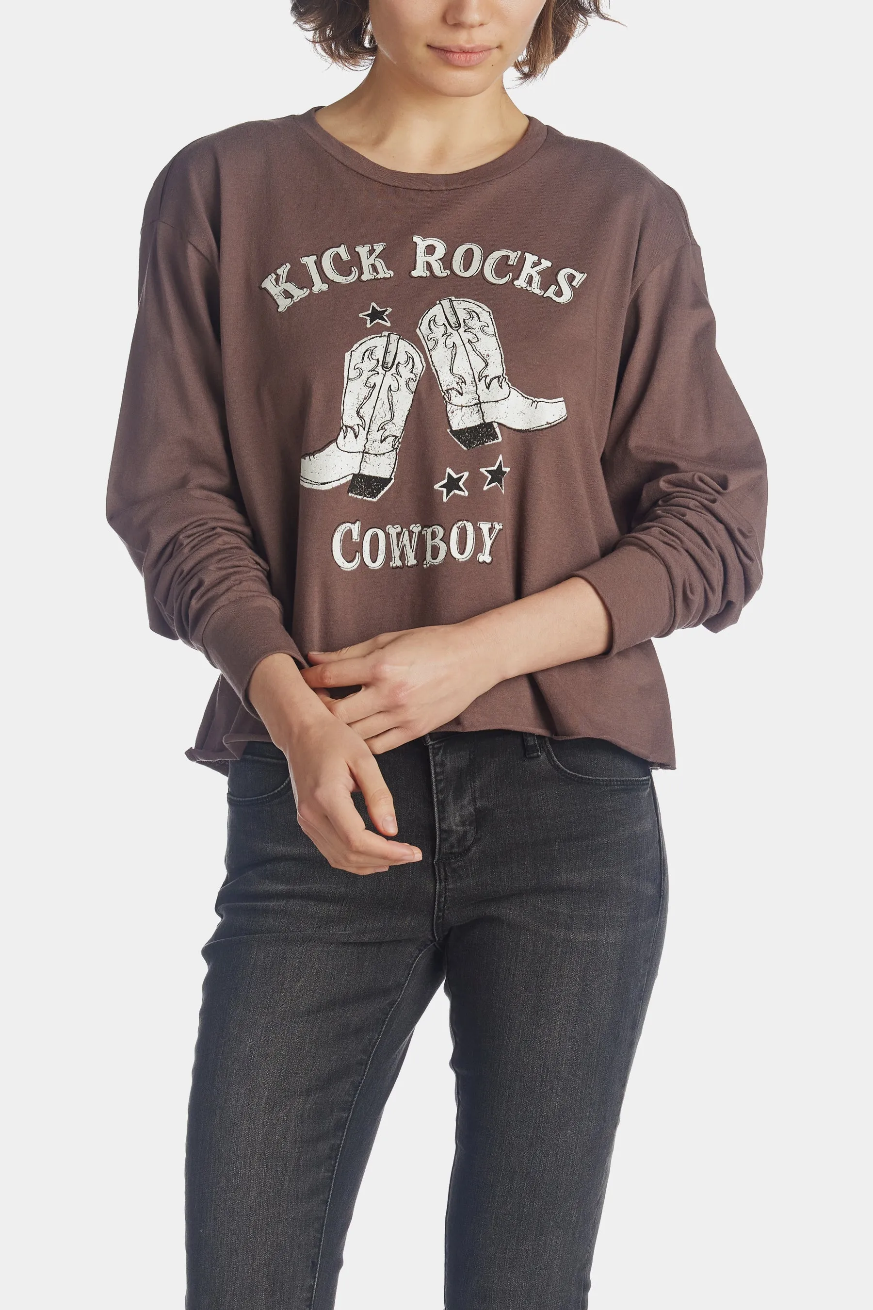 Long Sleeve Kick Rocks Cowboy Tee