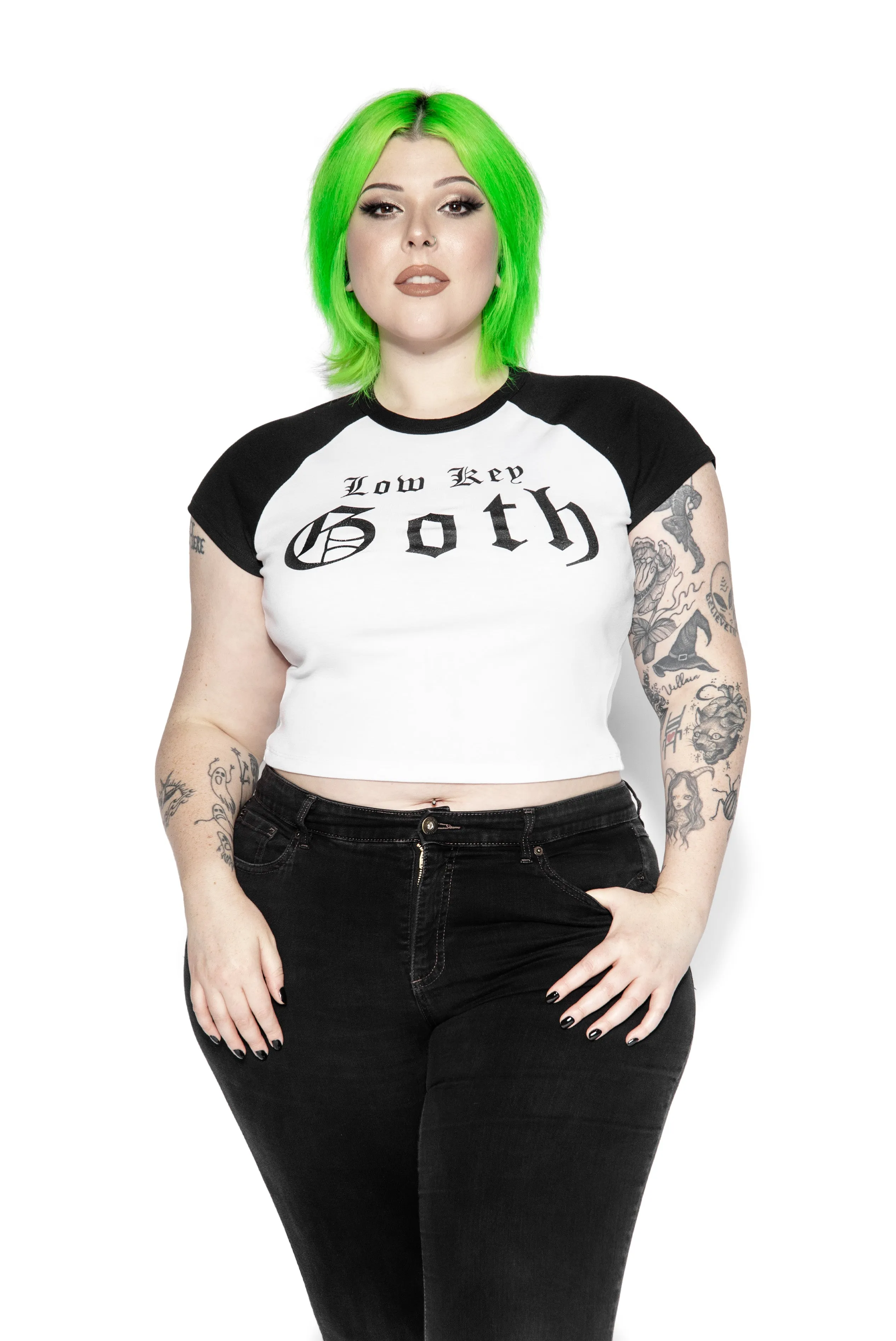 Low Key Goth - Women's Micro Rib Raglan Baby Tee