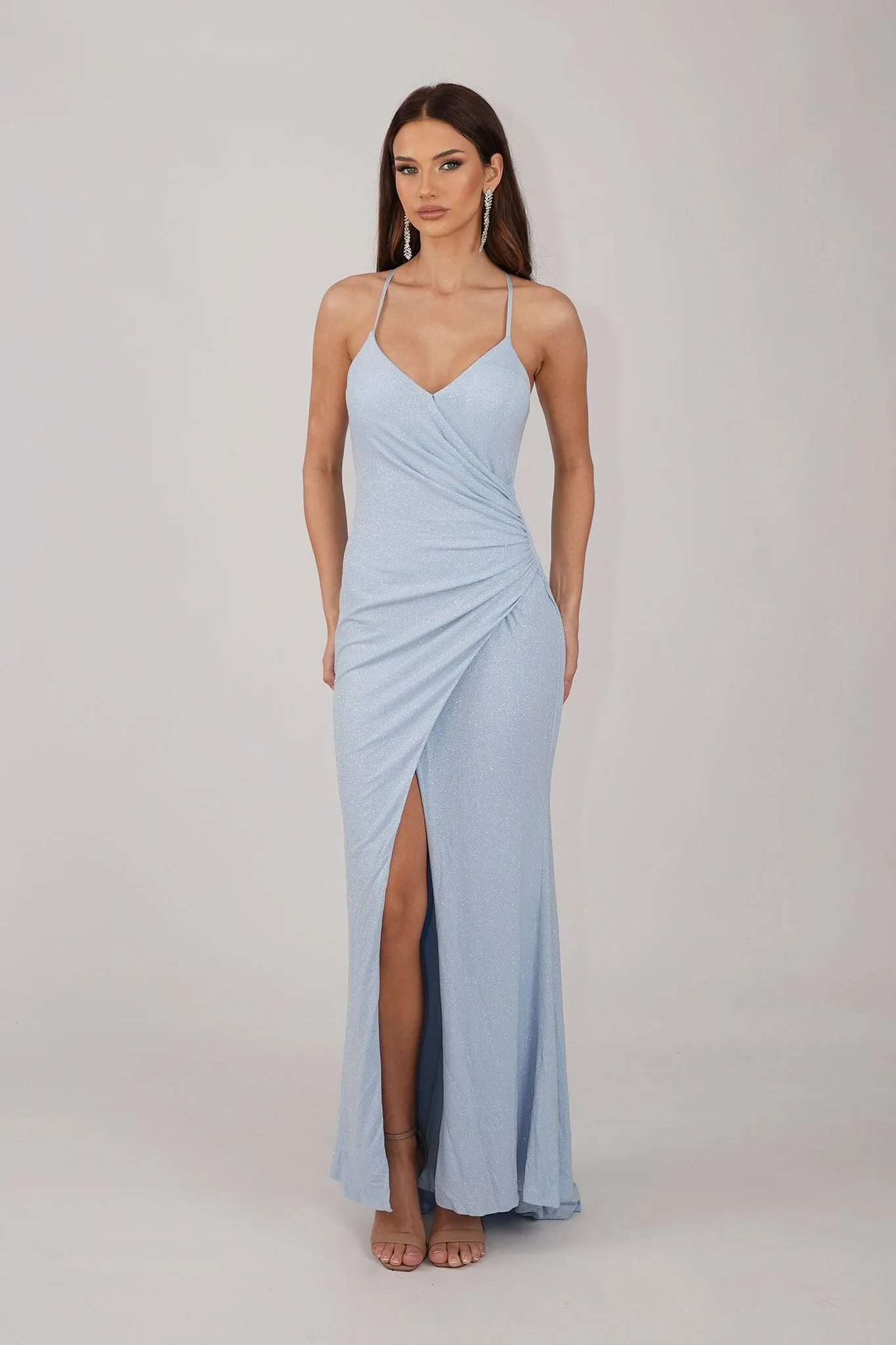 Lucia Maxi Dress - Shimmer Baby Blue