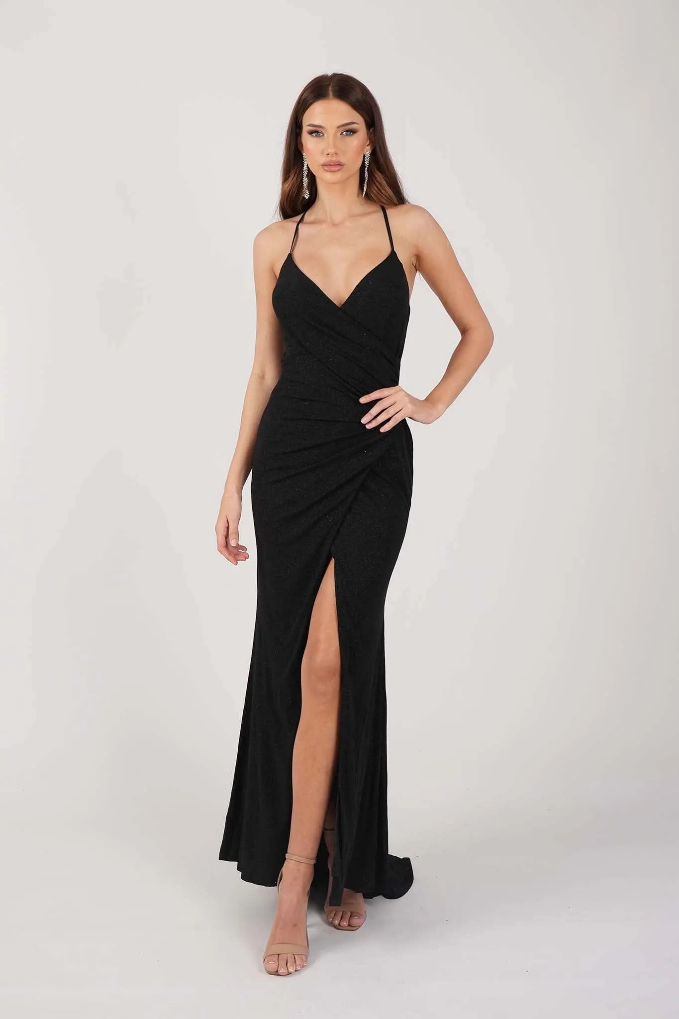 Lucia Maxi Dress - Shimmer Black