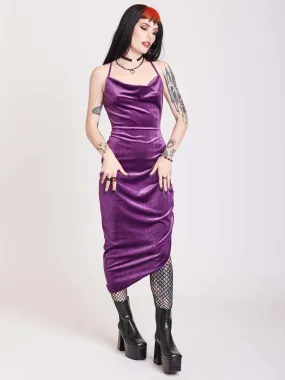 Mauve velvet cocktail dress