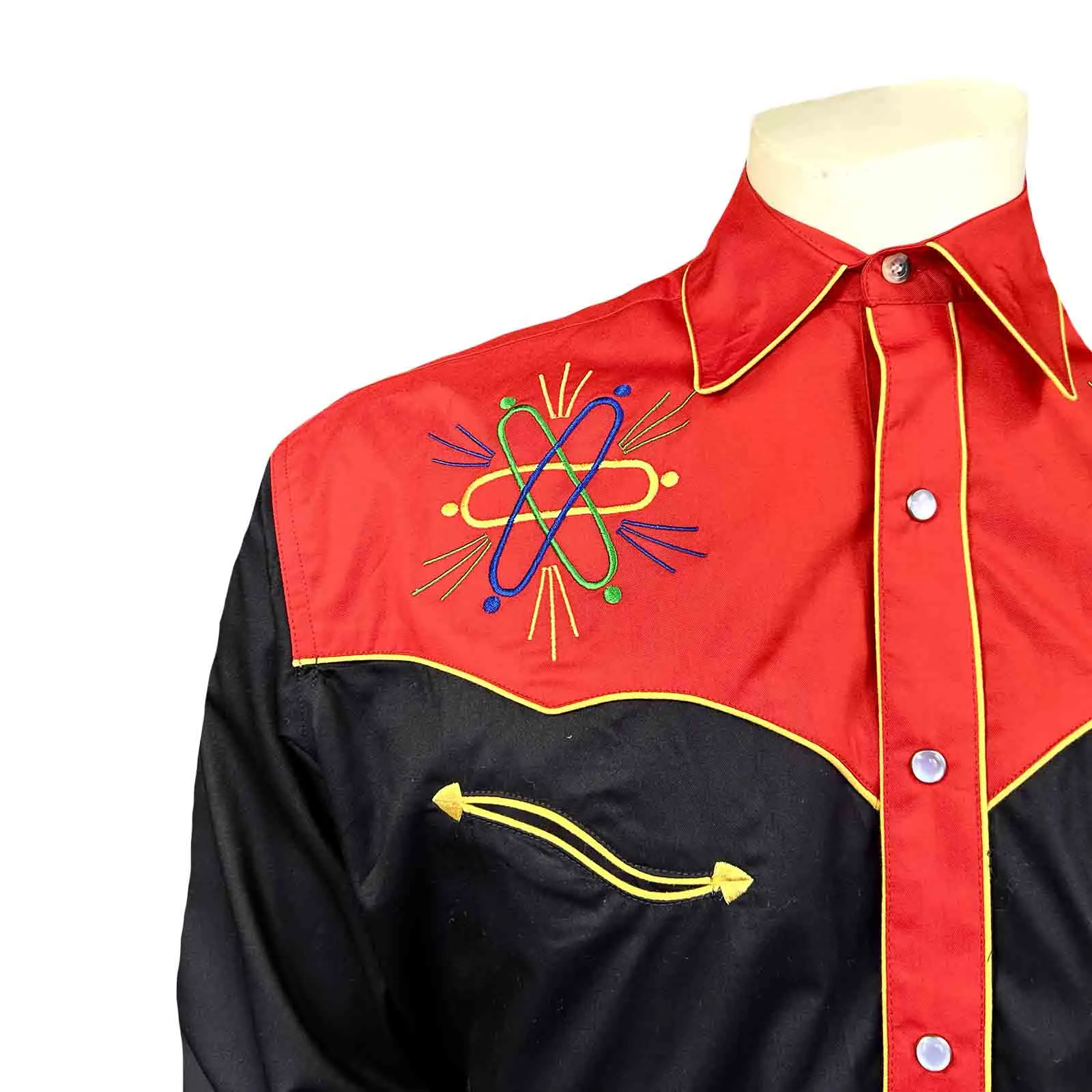 Men's 2-Tone Atomic Cowboy Embroidered Western Shirt