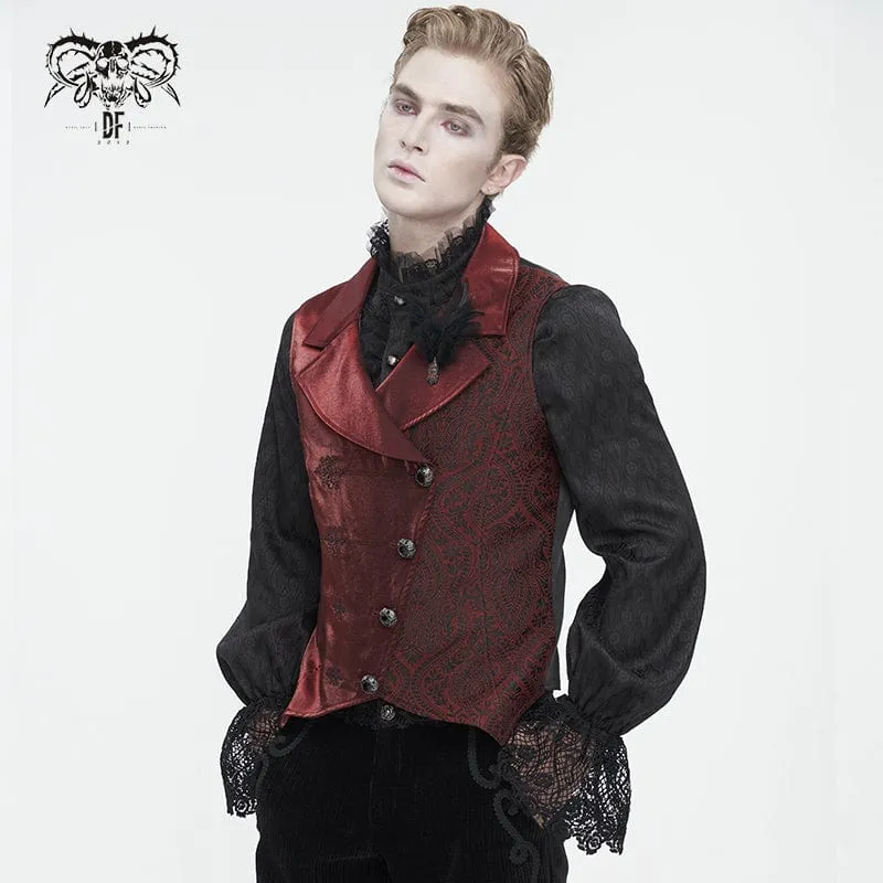 Men's Gothic Embossed Feather Waistcoat