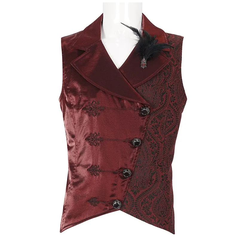 Men's Gothic Embossed Feather Waistcoat