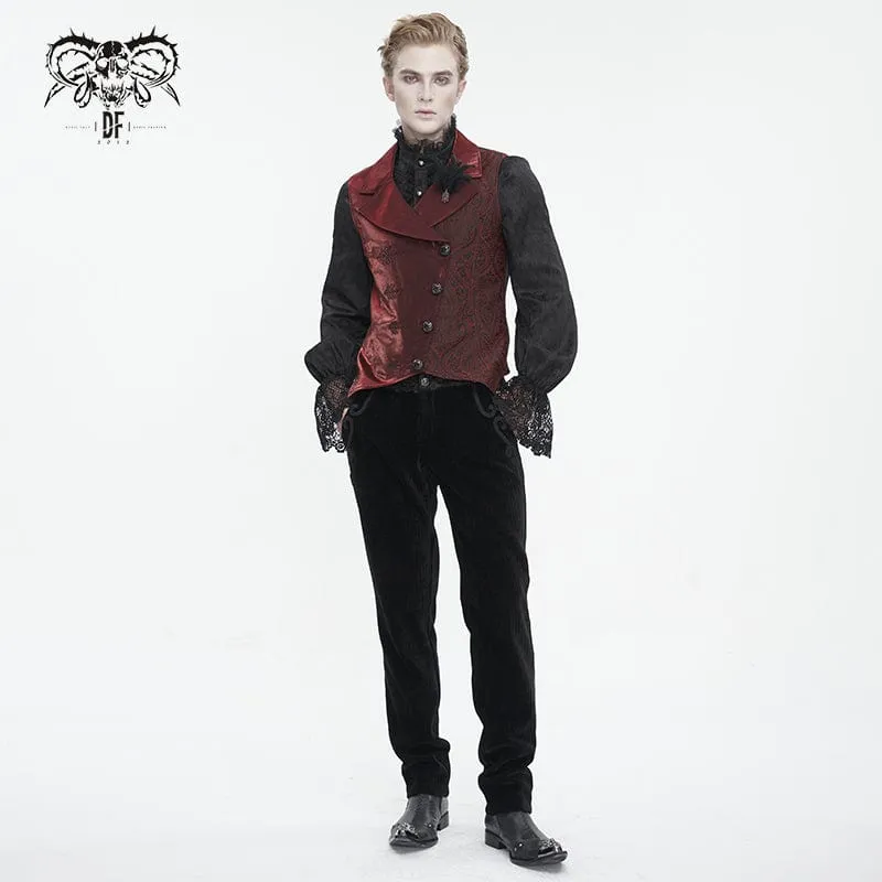 Men's Gothic Embossed Feather Waistcoat