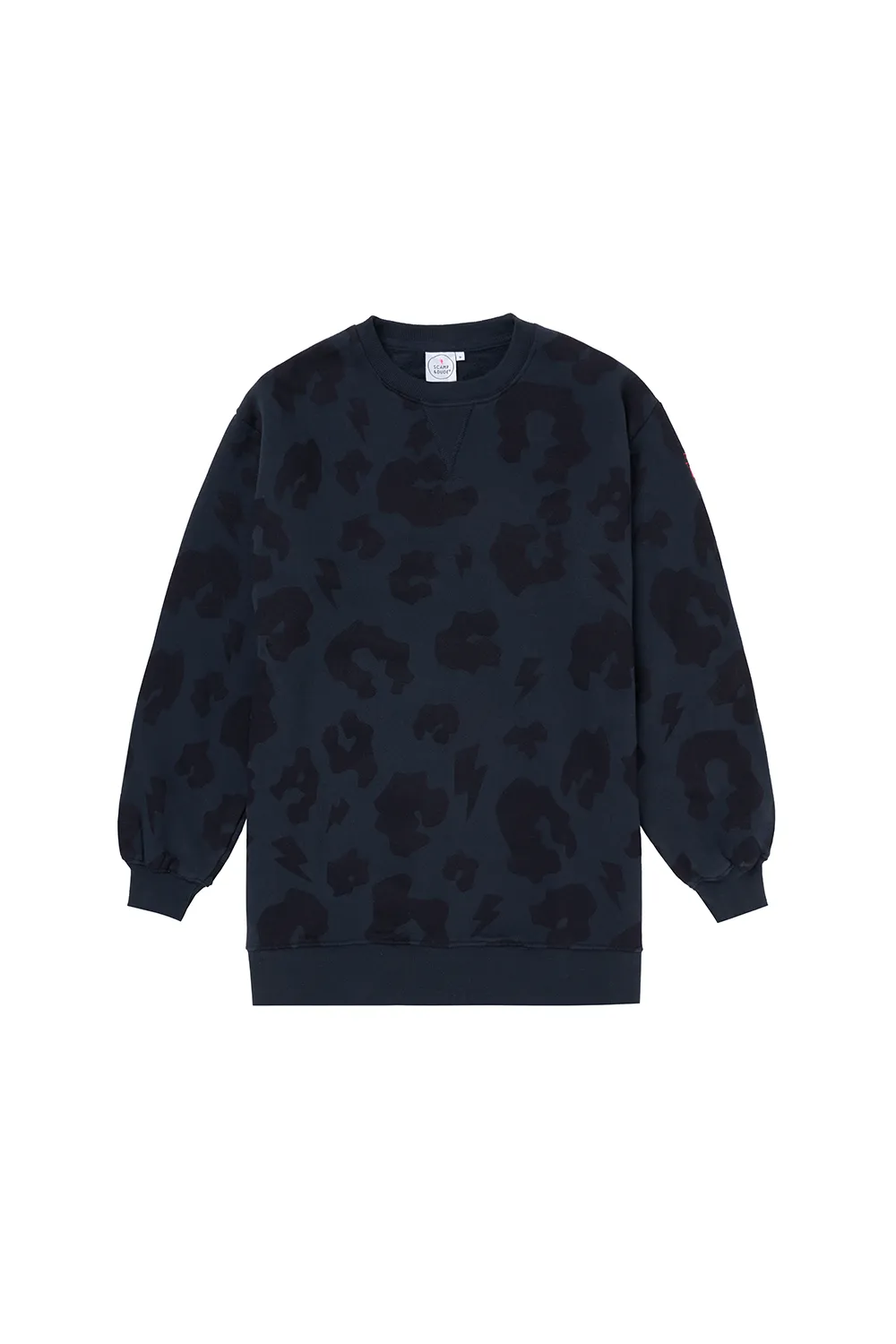 Navy with Navy Leopard Longline Sweatshirt