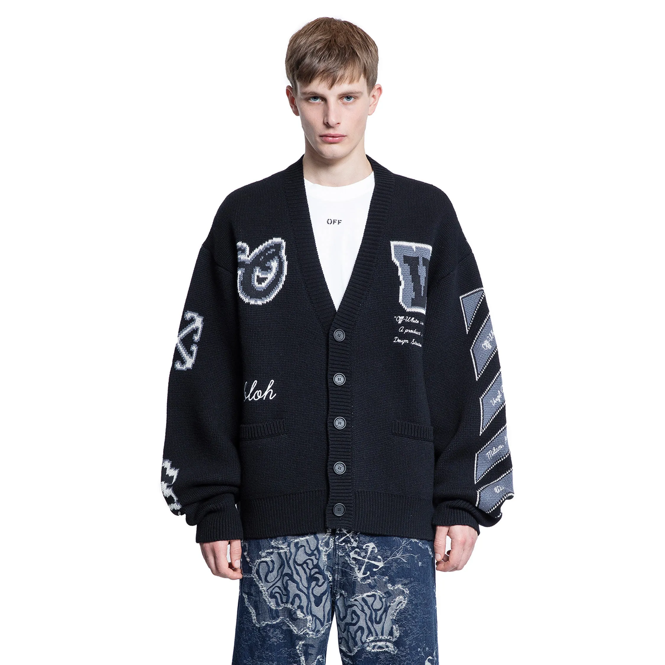 OFF-WHITE MAN BLACK KNITWEAR