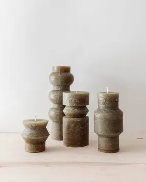 Olive Totem Pillar Candles