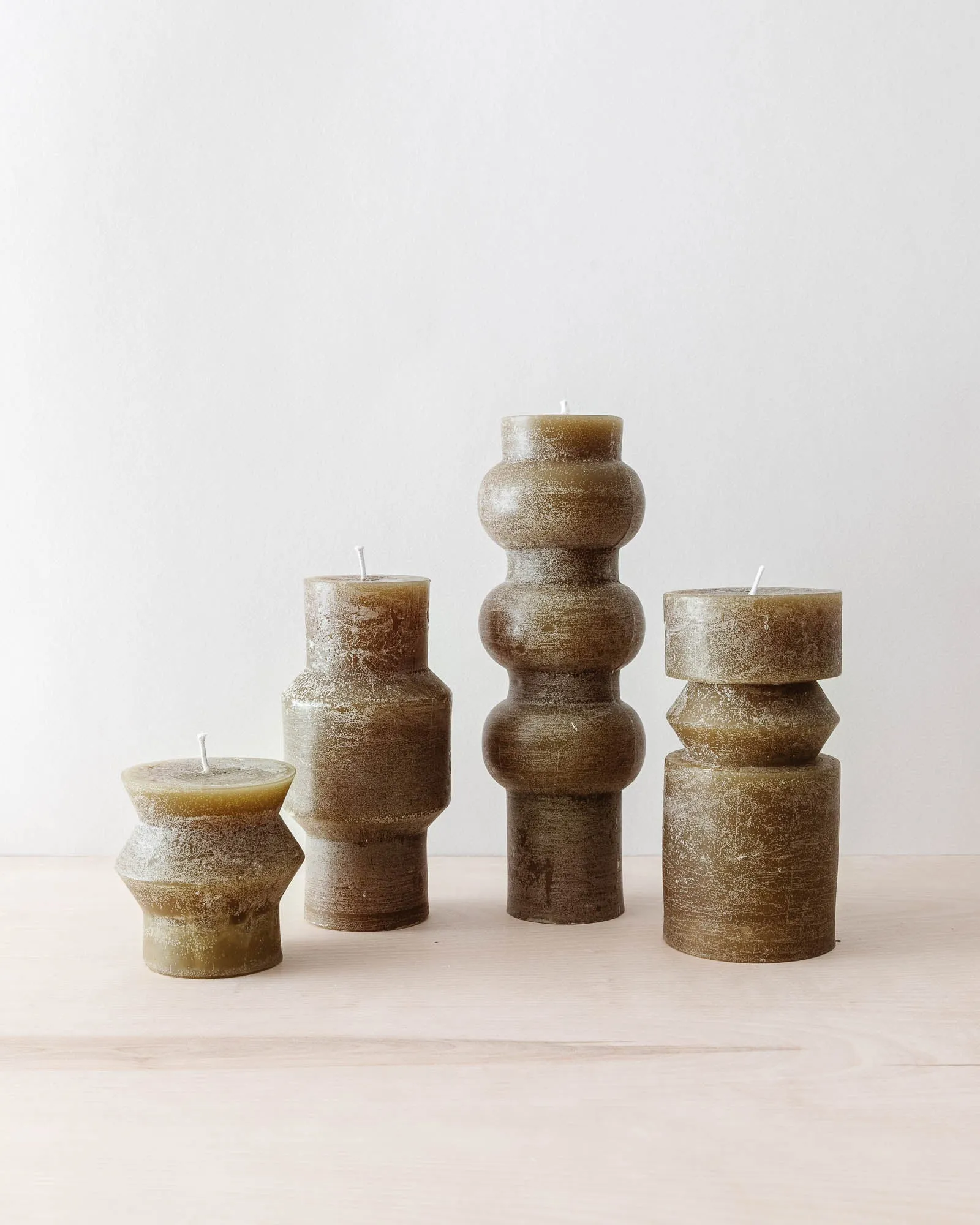 Olive Totem Pillar Candles