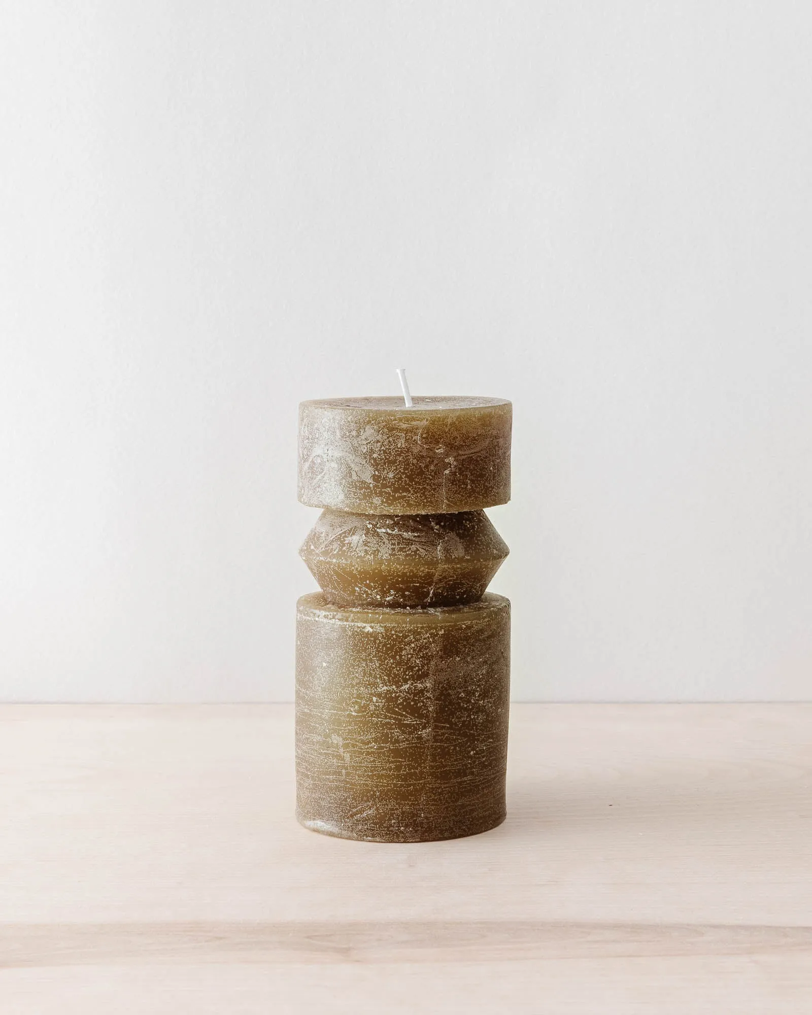 Olive Totem Pillar Candles