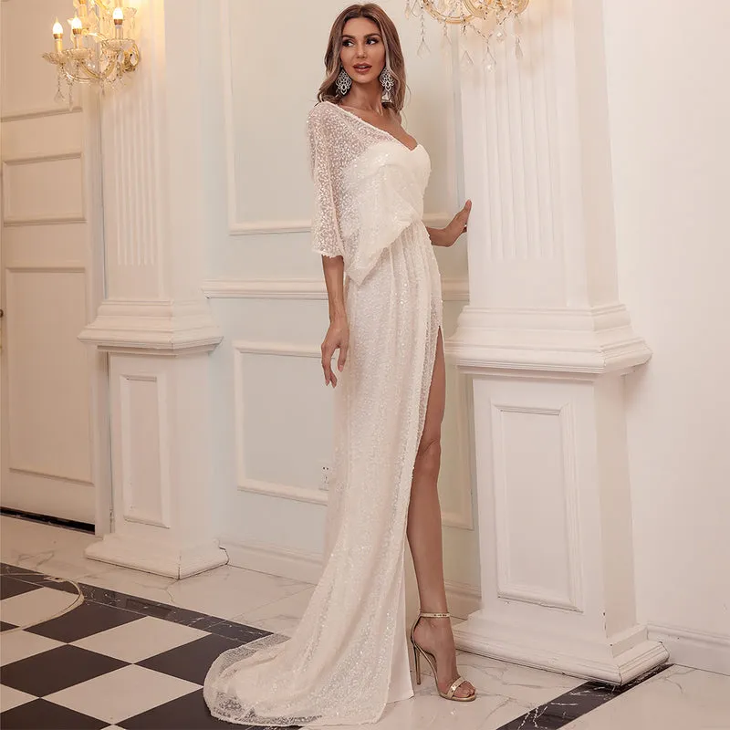 One Drape Shoulder Evening Gown