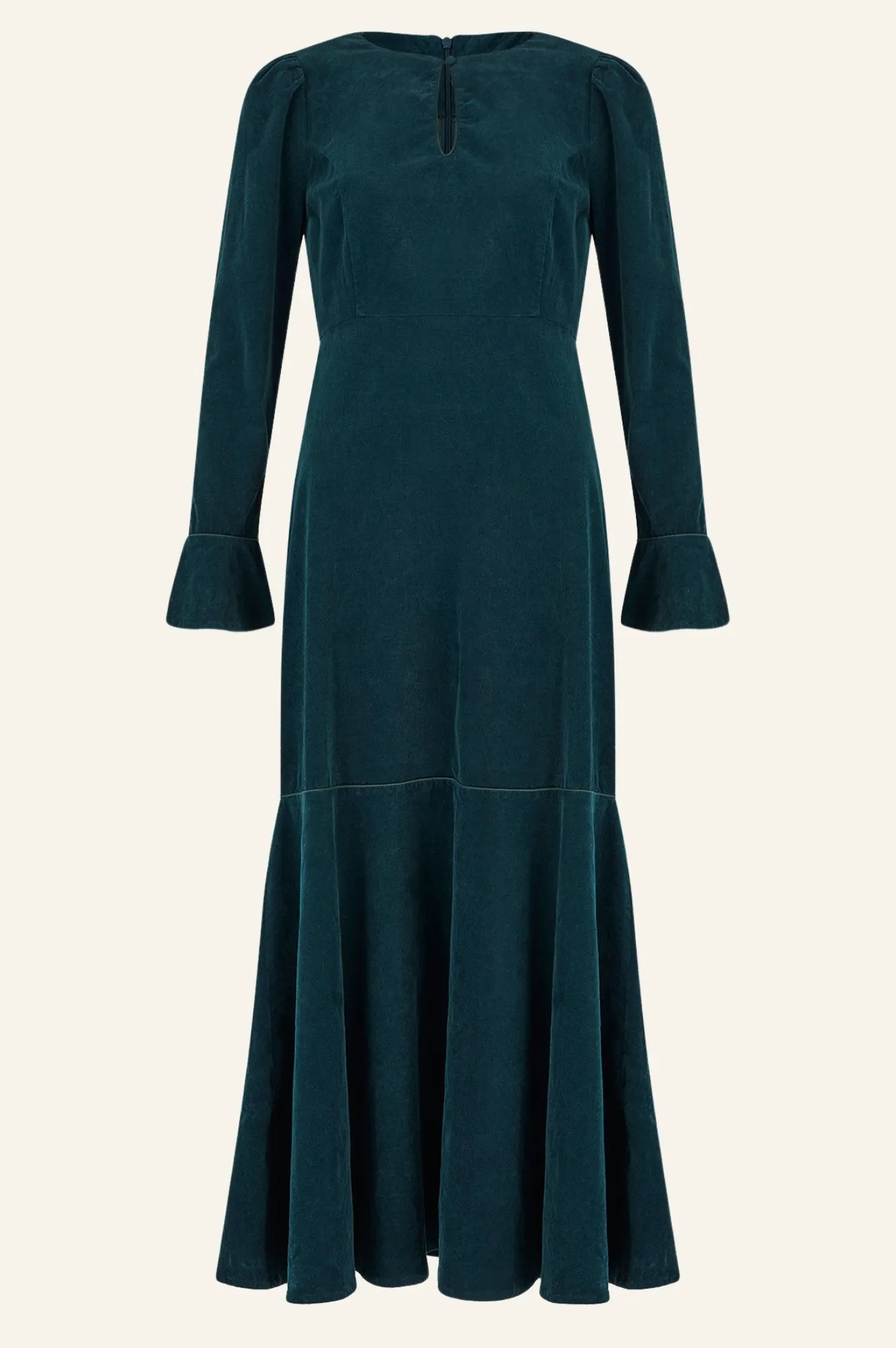 Paloma Round Neck Long Sleeve Dress | Bottle Green