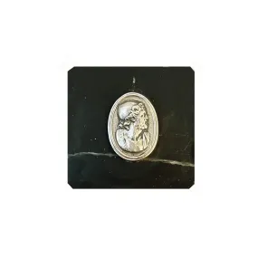 Plaque / paperweight depicting the philosopher Socrates (on black Marquinia Marble )