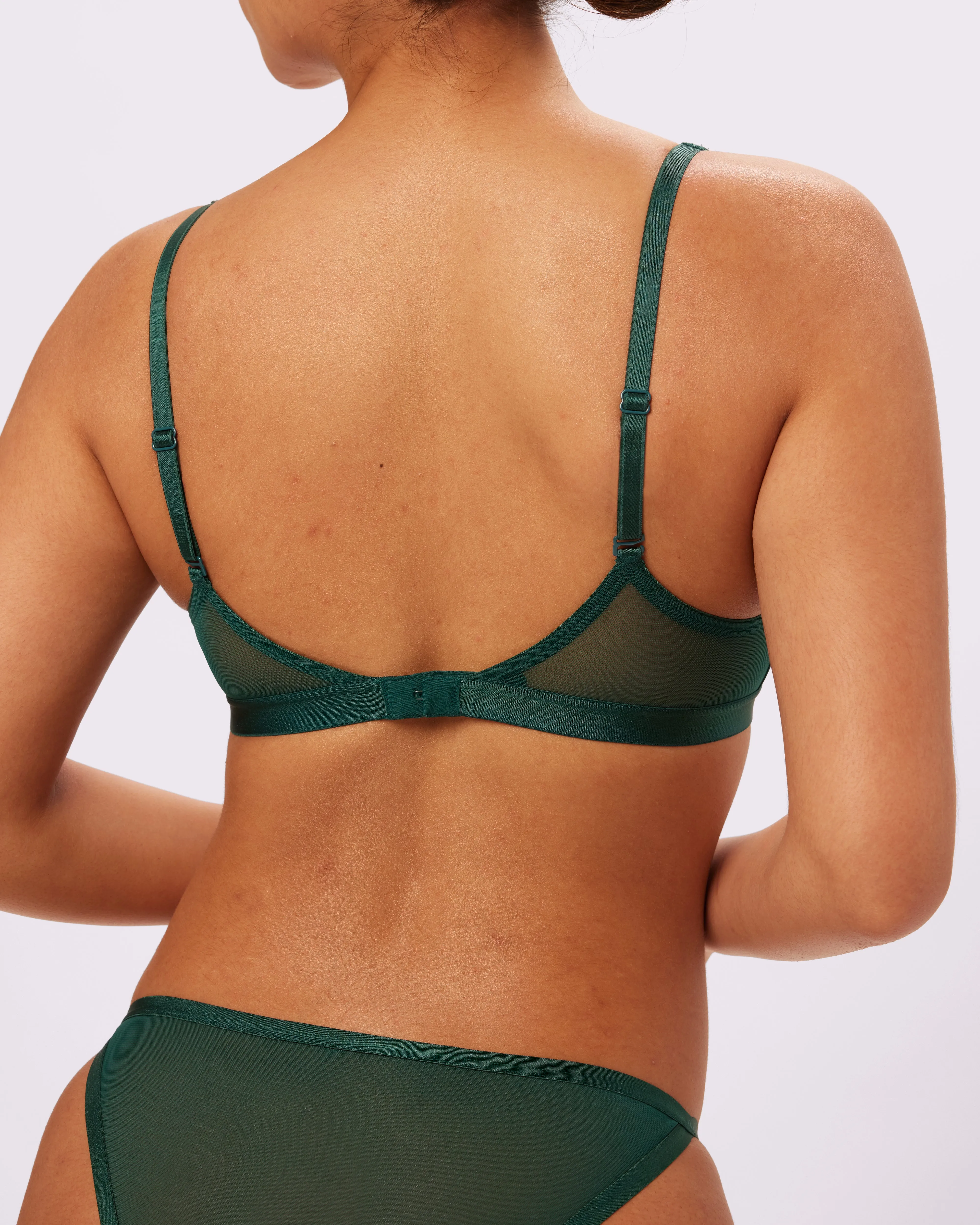 Plunge Bralette | Silky Mesh (Jade)