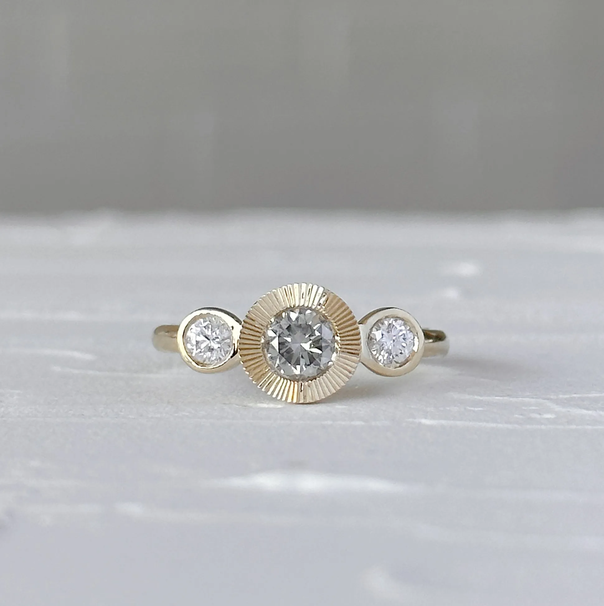 Polaris Ring with Grey Diamond